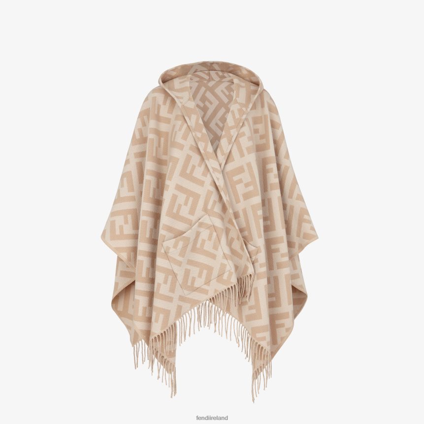 Fendi Women Cashmere Poncho R06TFR274 Accessories Beige