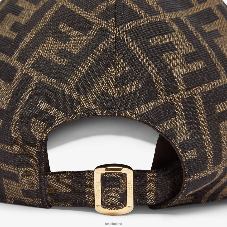 Fendi Women FF Jacquard Fabric Baseball Cap R06TFR241 Accessories Brown