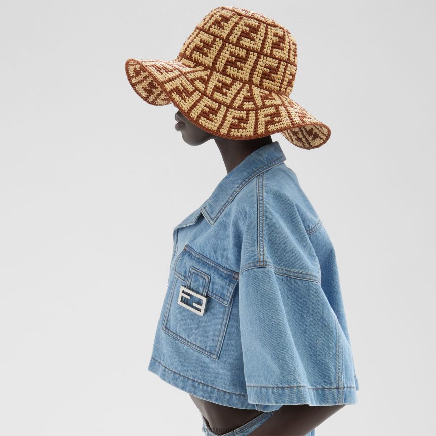 Fendi Women FF RaFFia Hat R06TFR86 Accessories Multicolor