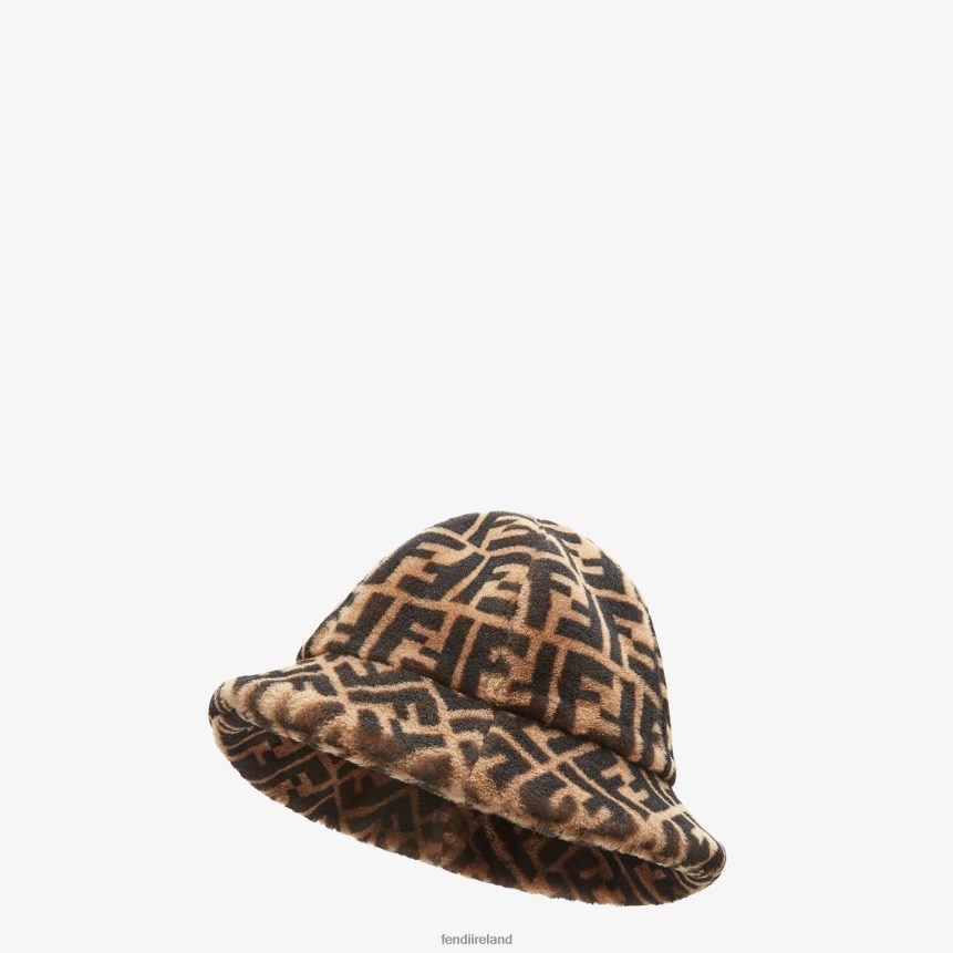 Fendi Women Shearling Hat R06TFR506 Accessories Brown