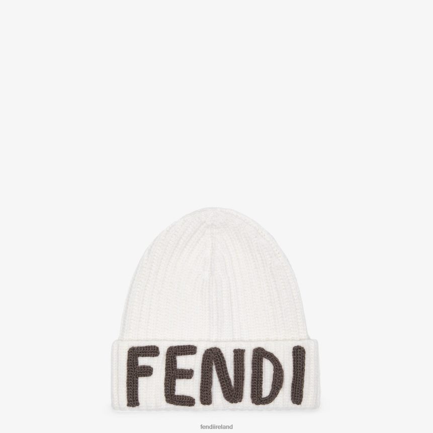 Fendi Women Wool Beanie R06TFR360 Accessories White
