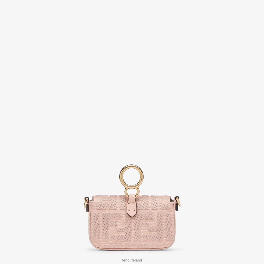 Fendi Women Canvas Charm With FF Embroidery R06TFR292 Accessories Pink