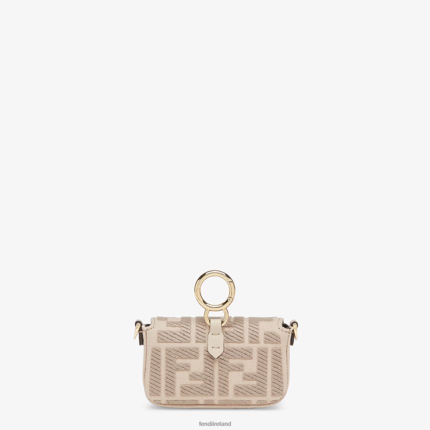 Fendi Women Canvas Charm With FF Embroidery R06TFR321 Accessories Beige