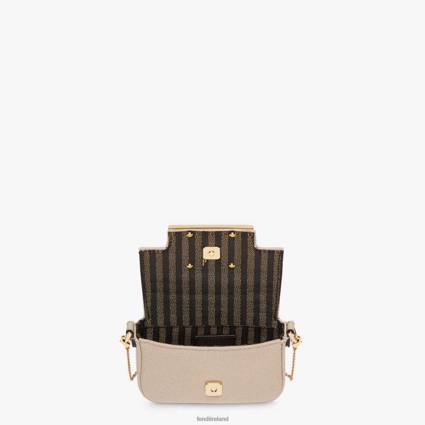 Fendi Women Canvas Charm With FF Embroidery R06TFR321 Accessories Beige