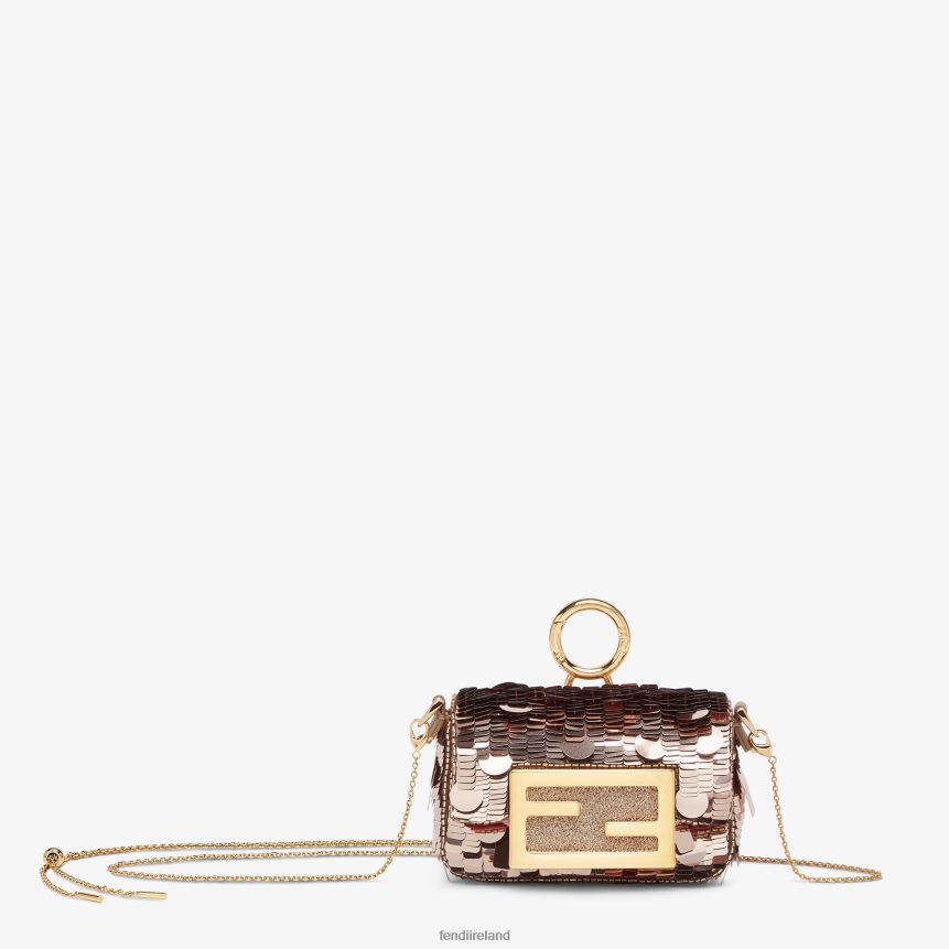 Fendi Women Charm With Bronze Sequins R06TFR26 Accessories Gray
