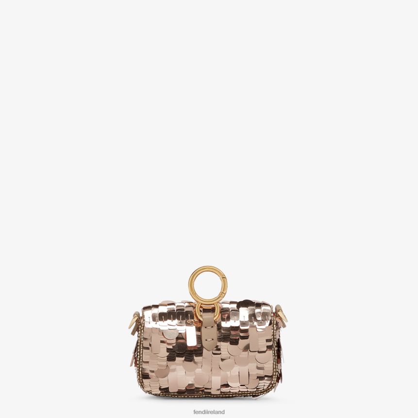 Fendi Women Charm With Bronze Sequins R06TFR26 Accessories Gray