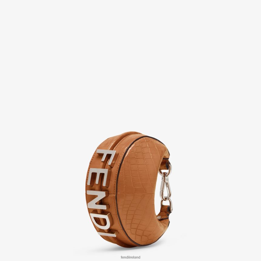 Fendi Women Crocodile Leather Charm R06TFR254 Accessories Brown