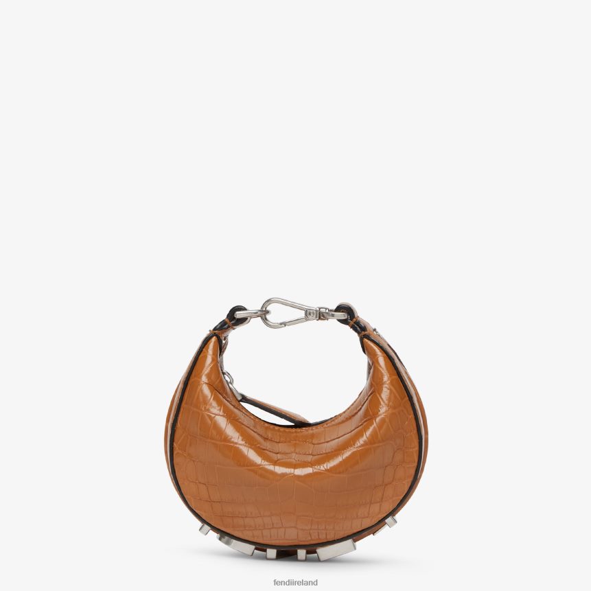 Fendi Women Crocodile Leather Charm R06TFR254 Accessories Brown