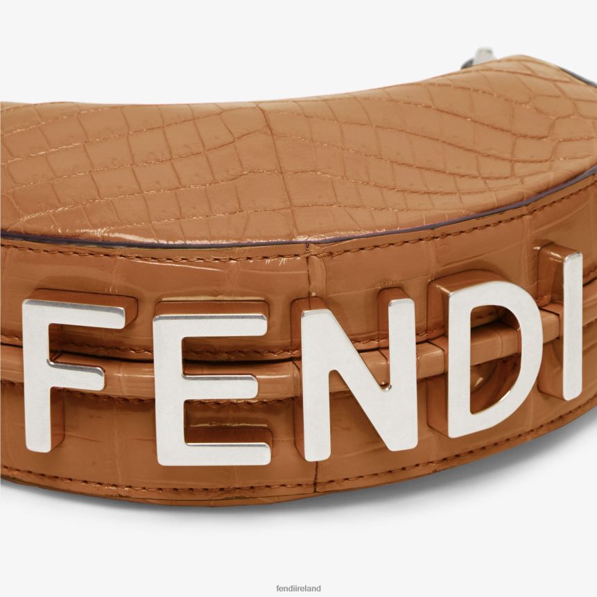 Fendi Women Crocodile Leather Charm R06TFR254 Accessories Brown