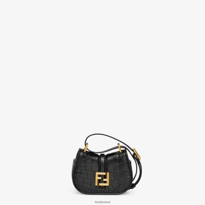 Fendi Women Crocodile Leather Charm R06TFR47 Accessories Black