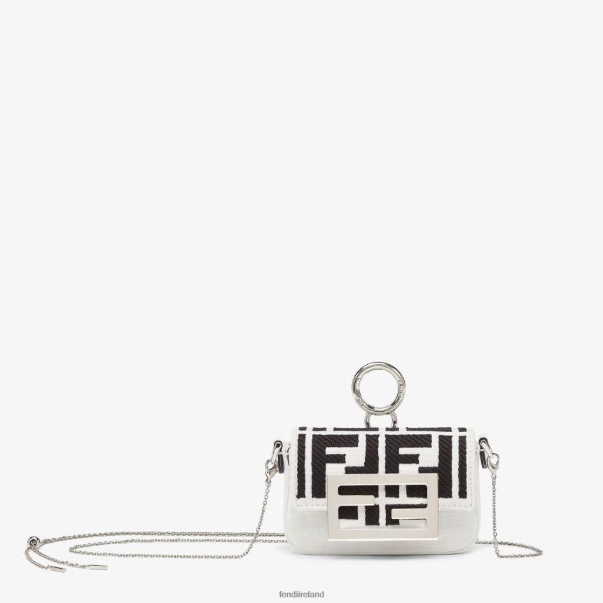 Fendi Women Embroidecanvas Charm R06TFR162 Accessories White