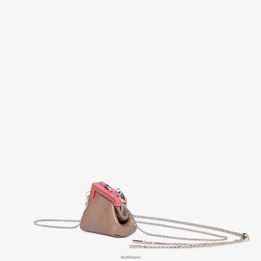 Fendi Women Karung Leather Charm R06TFR211 Accessories Beige