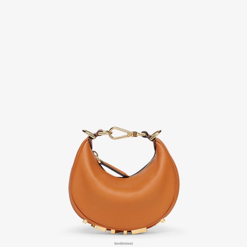 Fendi Women Nano Graphy Leather Charm R06TFR21 Accessories Brown