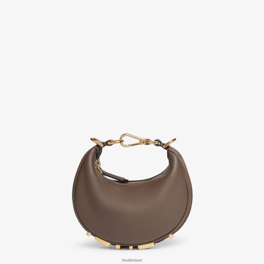 Fendi Women Nano Graphy Leather Charm R06TFR238 Accessories Brown