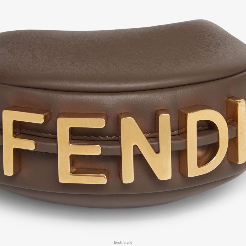 Fendi Women Nano Graphy Leather Charm R06TFR238 Accessories Brown
