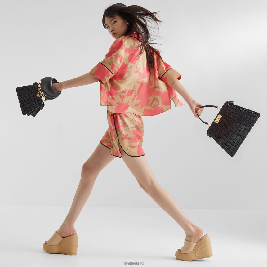 Fendi Women Nano Graphy Leather Charm R06TFR42 Accessories Black