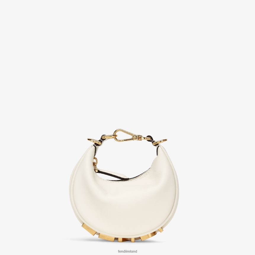 Fendi Women Nano Graphy Leather Charm R06TFR79 Accessories White