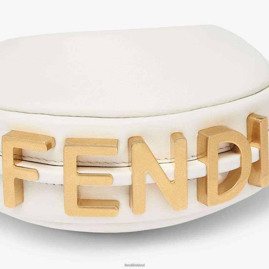 Fendi Women Nano Graphy Leather Charm R06TFR79 Accessories White