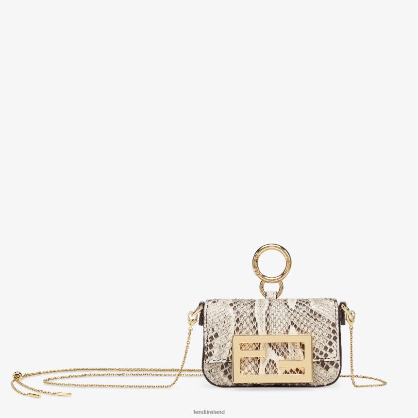 Fendi Women Python Leather Charm R06TFR311 Accessories Beige