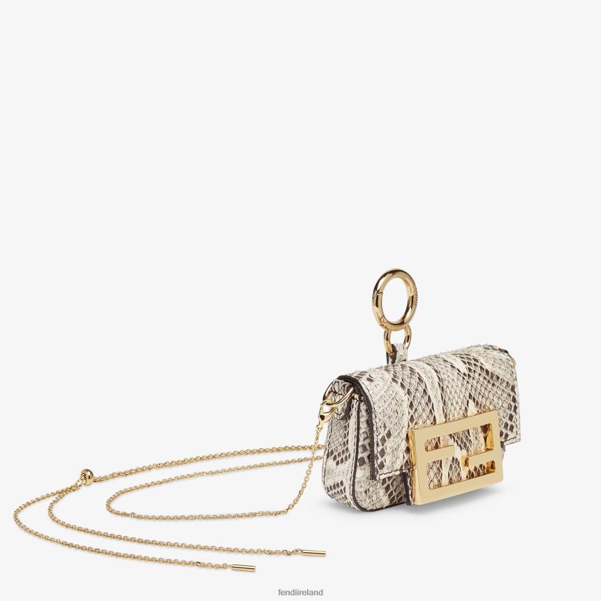 Fendi Women Python Leather Charm R06TFR311 Accessories Beige