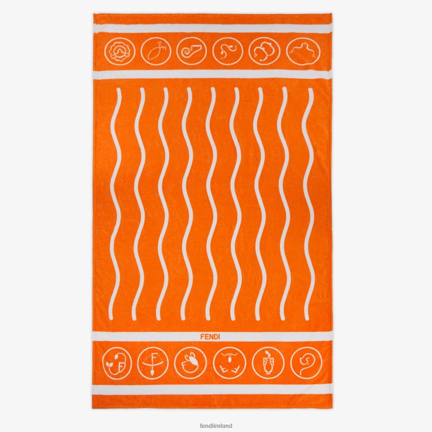 Fendi Women Cotton Beach Towel R06TFR119 Accessories Orange