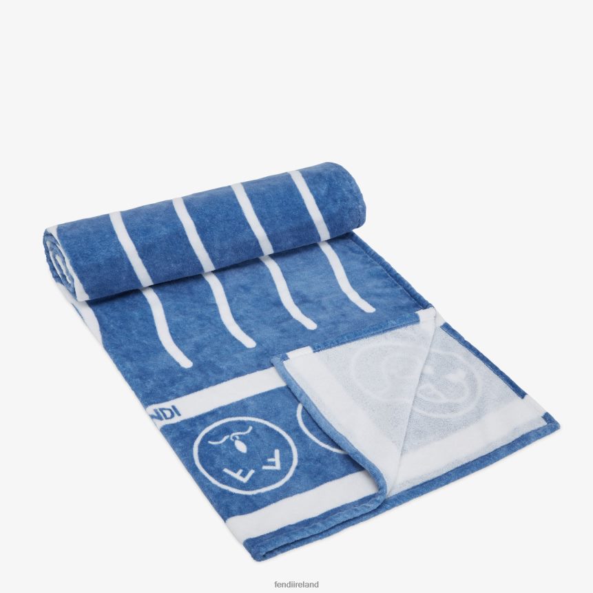 Fendi Women Cotton Beach Towel R06TFR131 Accessories Blue