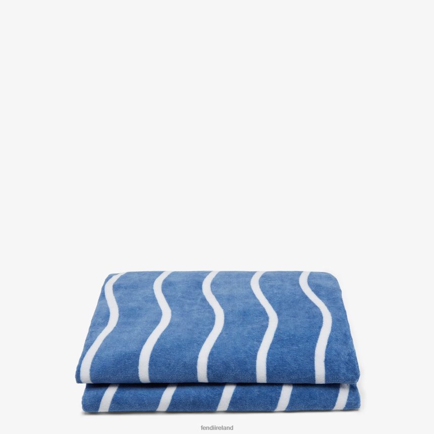 Fendi Women Cotton Beach Towel R06TFR131 Accessories Blue