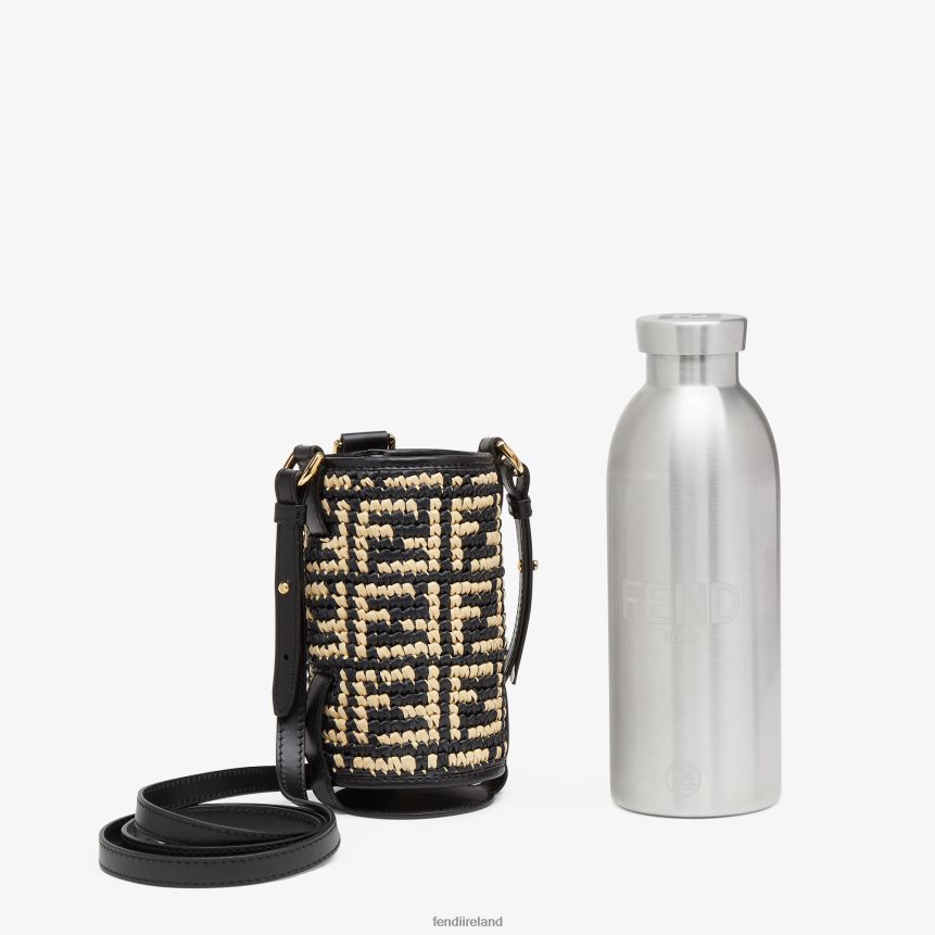 Fendi Women RaFFia Flask Holder R06TFR335 Accessories Beige