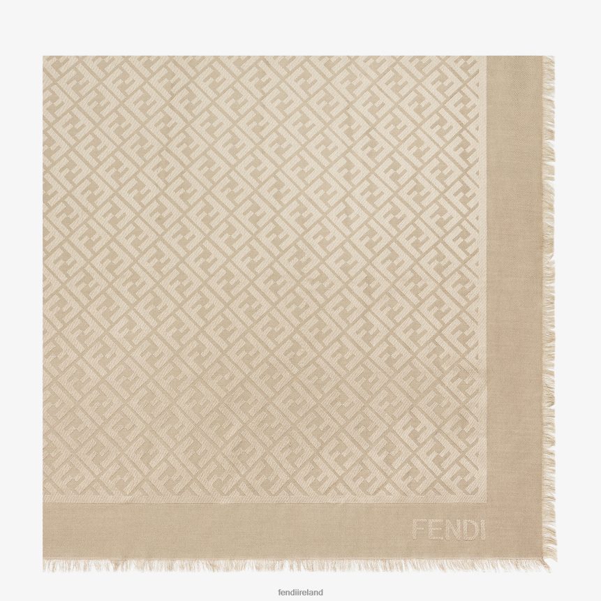 Fendi Women Dove Silk And Wool Shawl R06TFR56 Accessories Pink