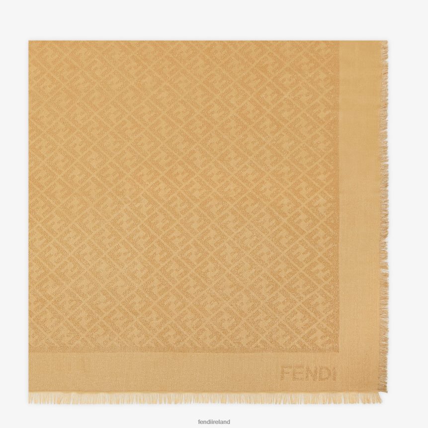 Fendi Women Lurex Shawl R06TFR130 Accessories Beige