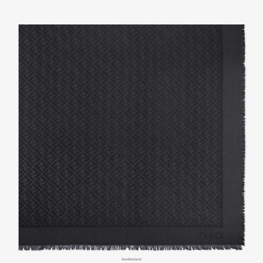 Fendi Women Lurex Shawl R06TFR258 Accessories Black
