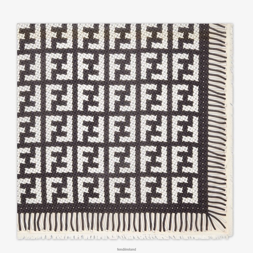 Fendi Women Modal And Silk Shawl R06TFR179 Accessories Black
