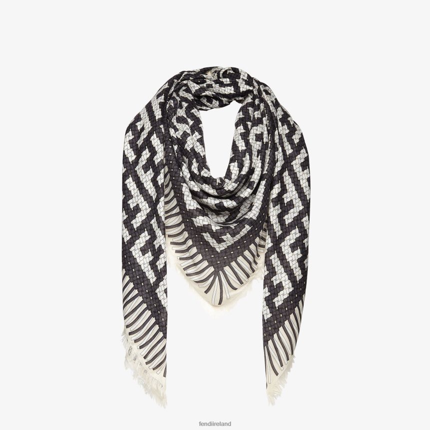 Fendi Women Modal And Silk Shawl R06TFR179 Accessories Black