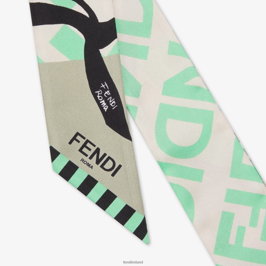 Fendi Women Organic Silk Bandeau R06TFR186 Accessories Green