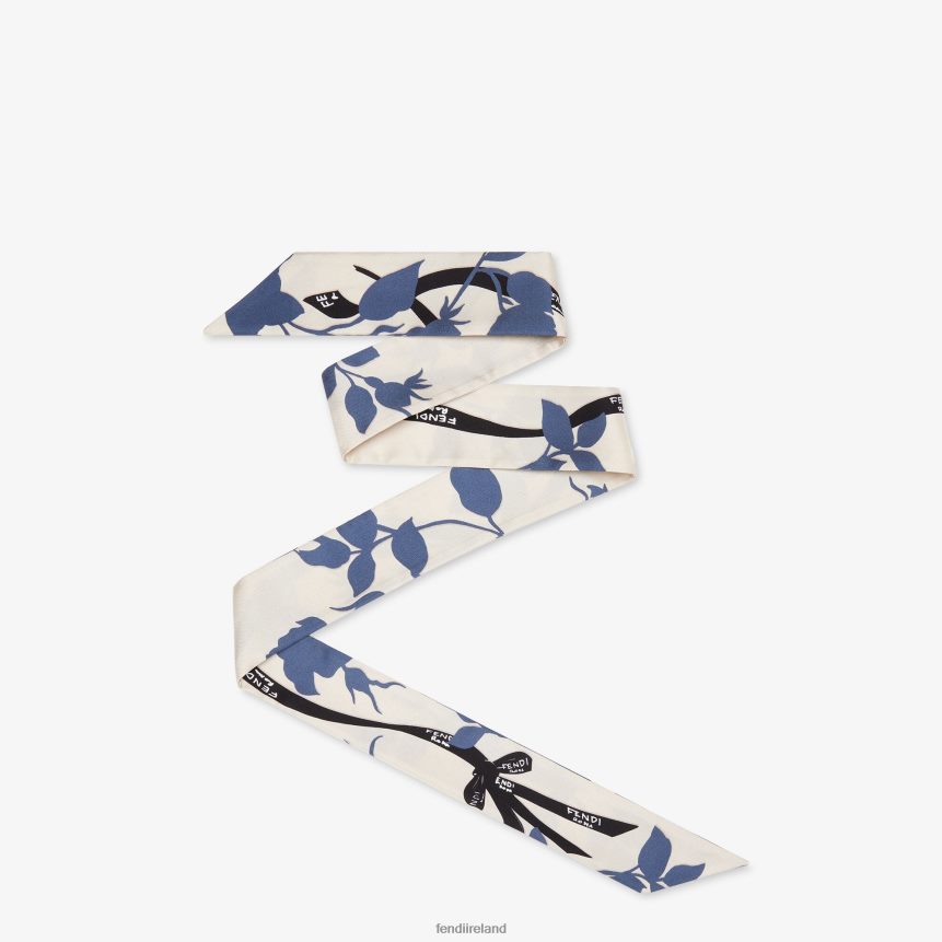 Fendi Women Organic Silk Bandeau R06TFR215 Accessories Blue