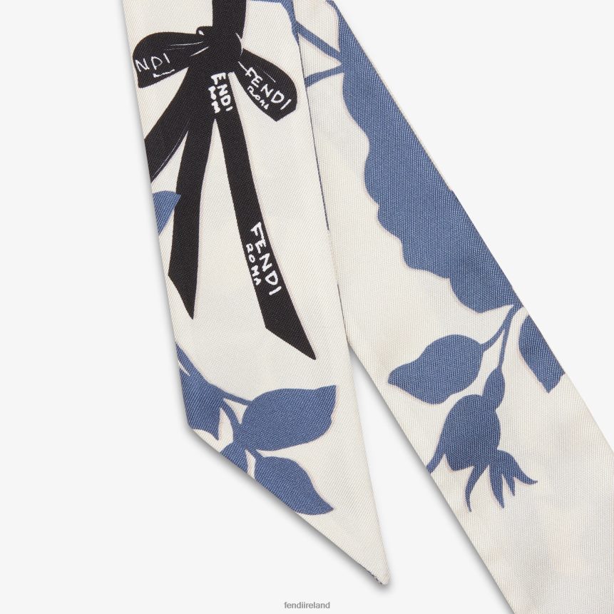 Fendi Women Organic Silk Bandeau R06TFR215 Accessories Blue