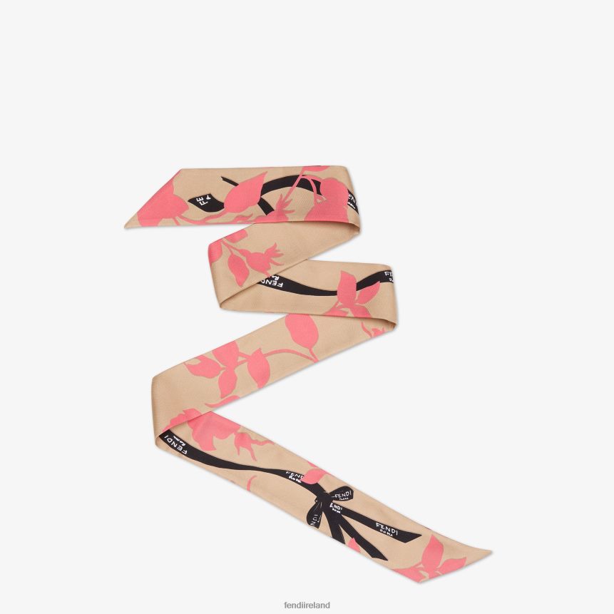 Fendi Women Organic Silk Bandeau R06TFR221 Accessories Beige