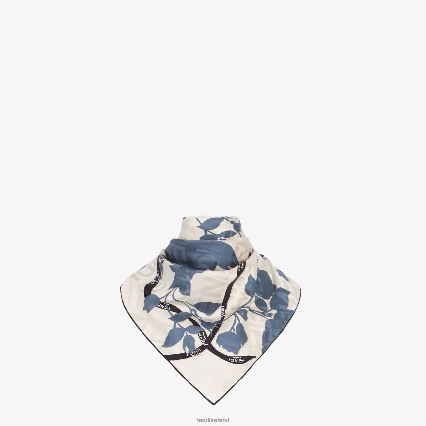 Fendi Women Organic Silk Foulard R06TFR218 Accessories Blue