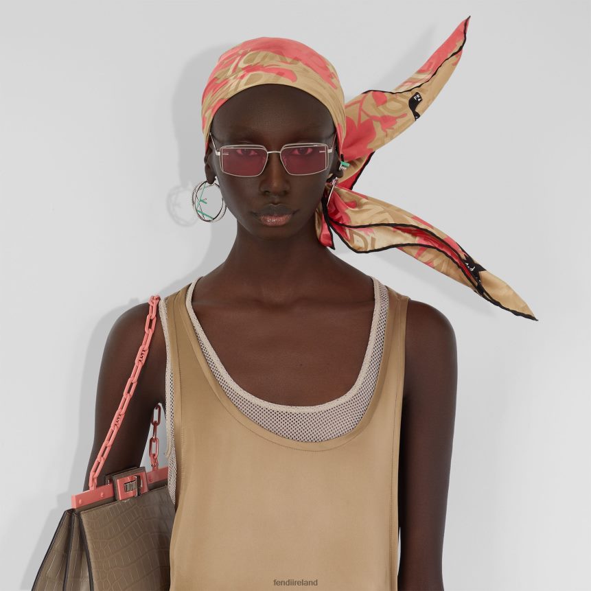 Fendi Women Organic Silk Foulard R06TFR239 Accessories Pink