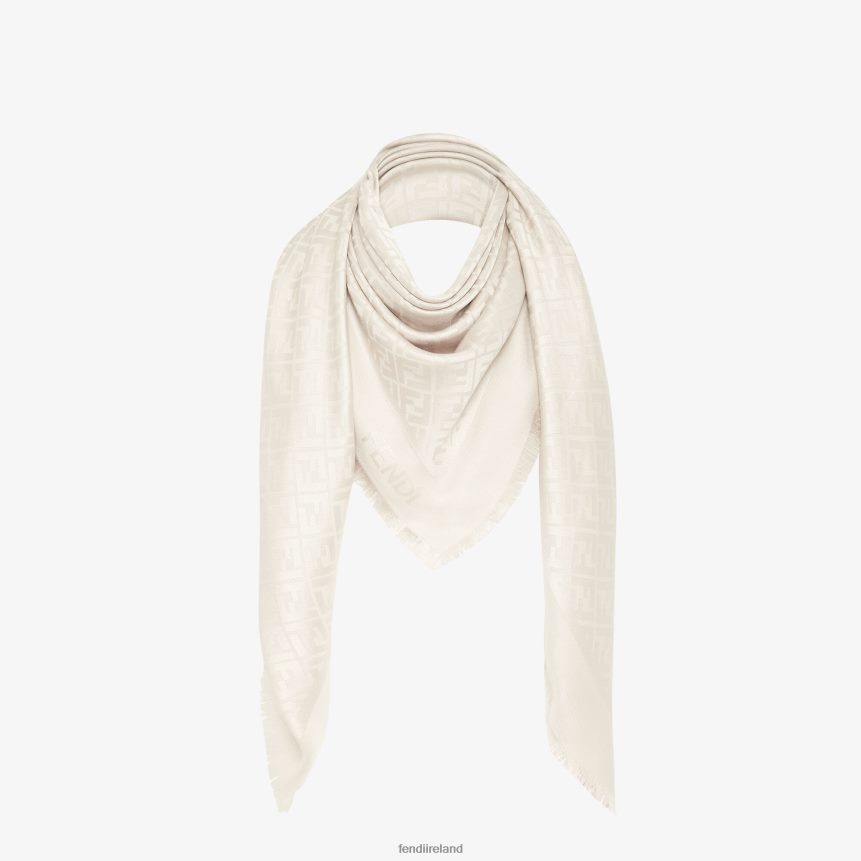 Fendi Women Organic Silk Shawl R06TFR456 Accessories Ivory