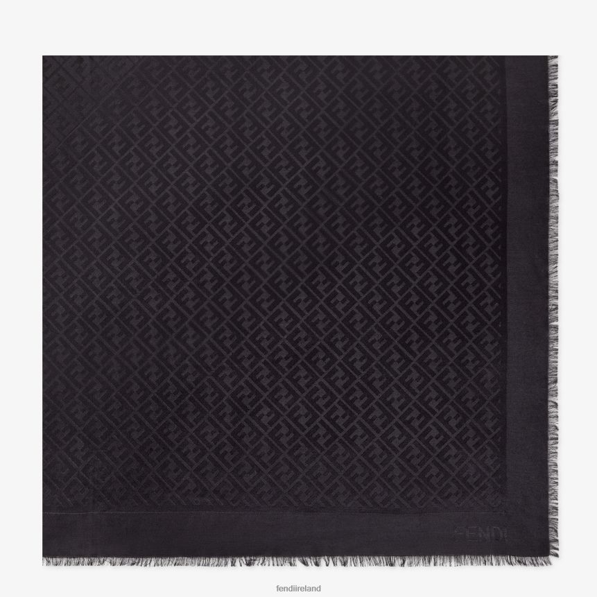 Fendi Women Organic Silk Shawl R06TFR458 Accessories Black