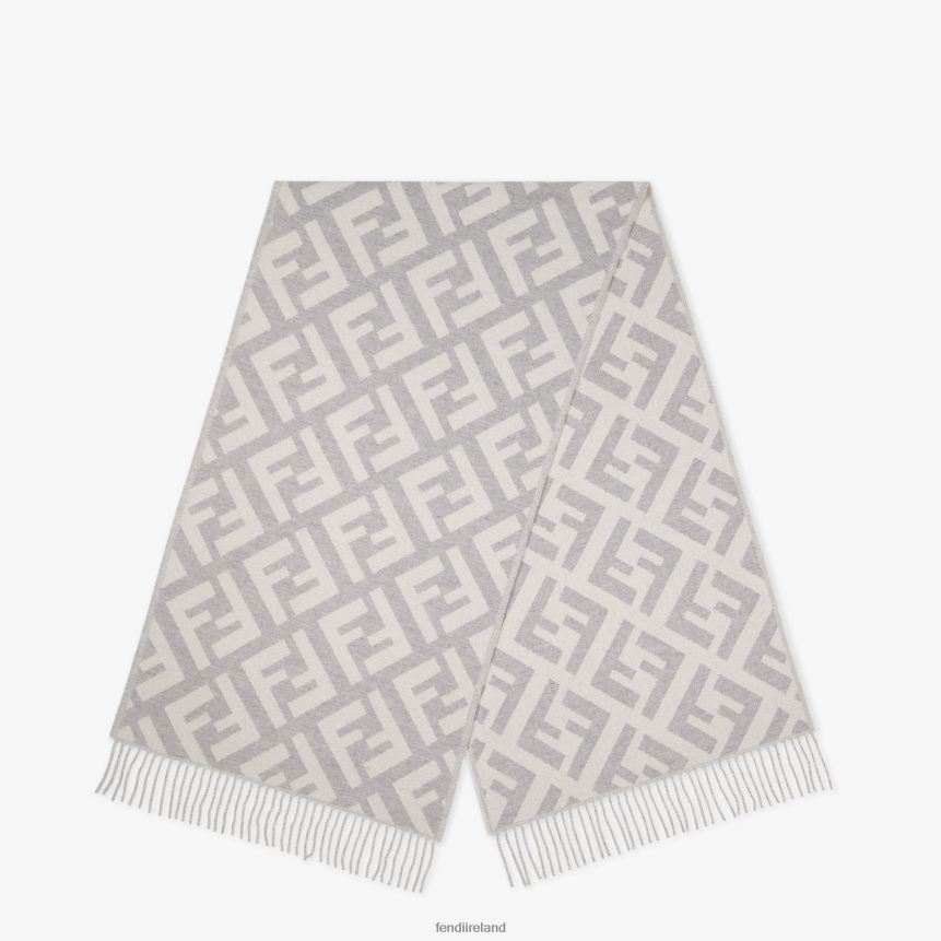 Fendi Women Pale Cashmere Scarf R06TFR401 Accessories Gray