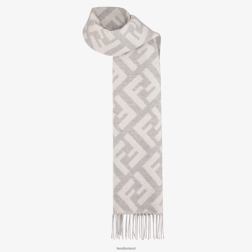 Fendi Women Pale Cashmere Scarf R06TFR401 Accessories Gray
