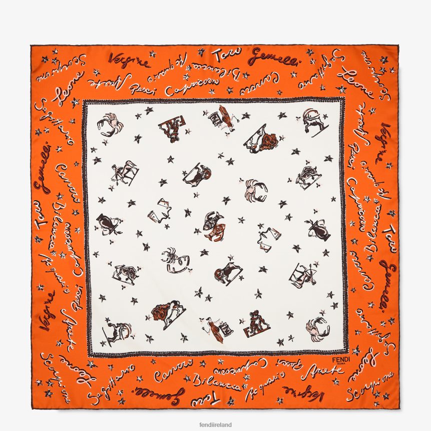 Fendi Women Printed Silk Foulard R06TFR112 Accessories Multicolor
