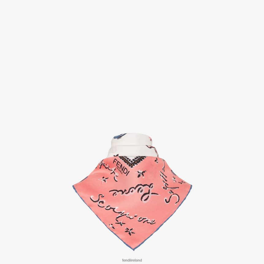 Fendi Women Printed Silk Foulard R06TFR9 Accessories Pink