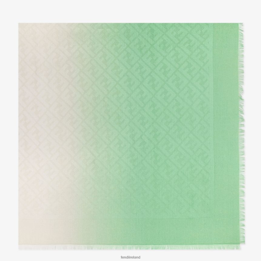 Fendi Women Silk And Wool Shawl R06TFR204 Accessories Green