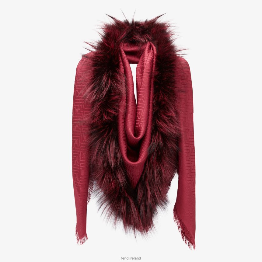 Fendi Women Silk And Wool Shawl R06TFR511 Accessories Red