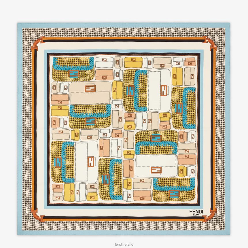 Fendi Women Silk Foulard R06TFR480 Accessories Light blue