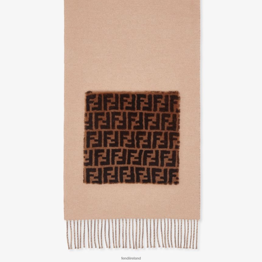 Fendi Women Wool And Cashmere Scarf R06TFR403 Accessories Beige