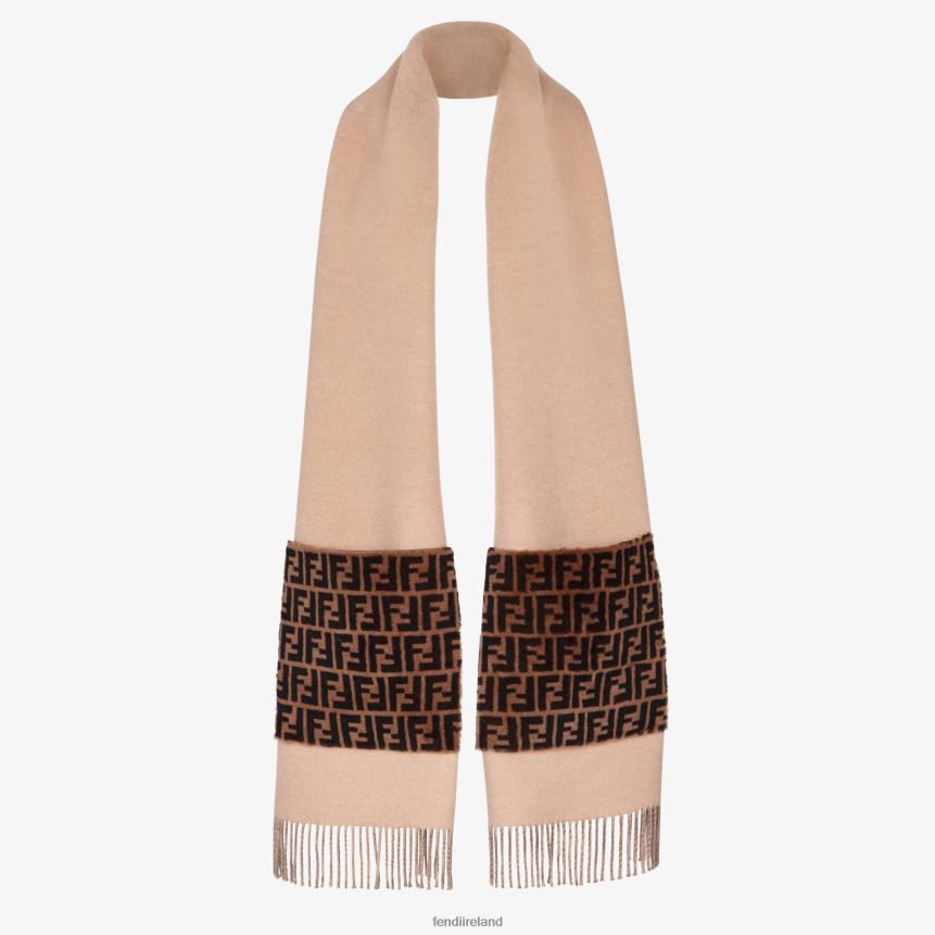 Fendi Women Wool And Cashmere Scarf R06TFR403 Accessories Beige